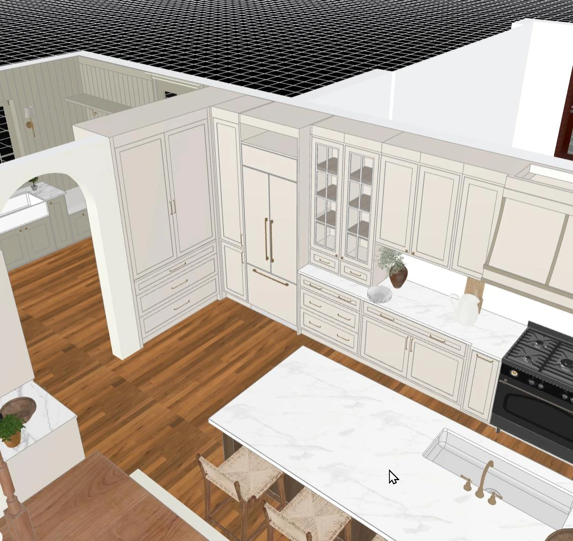 Interior design detail — ceiling and cabinetry